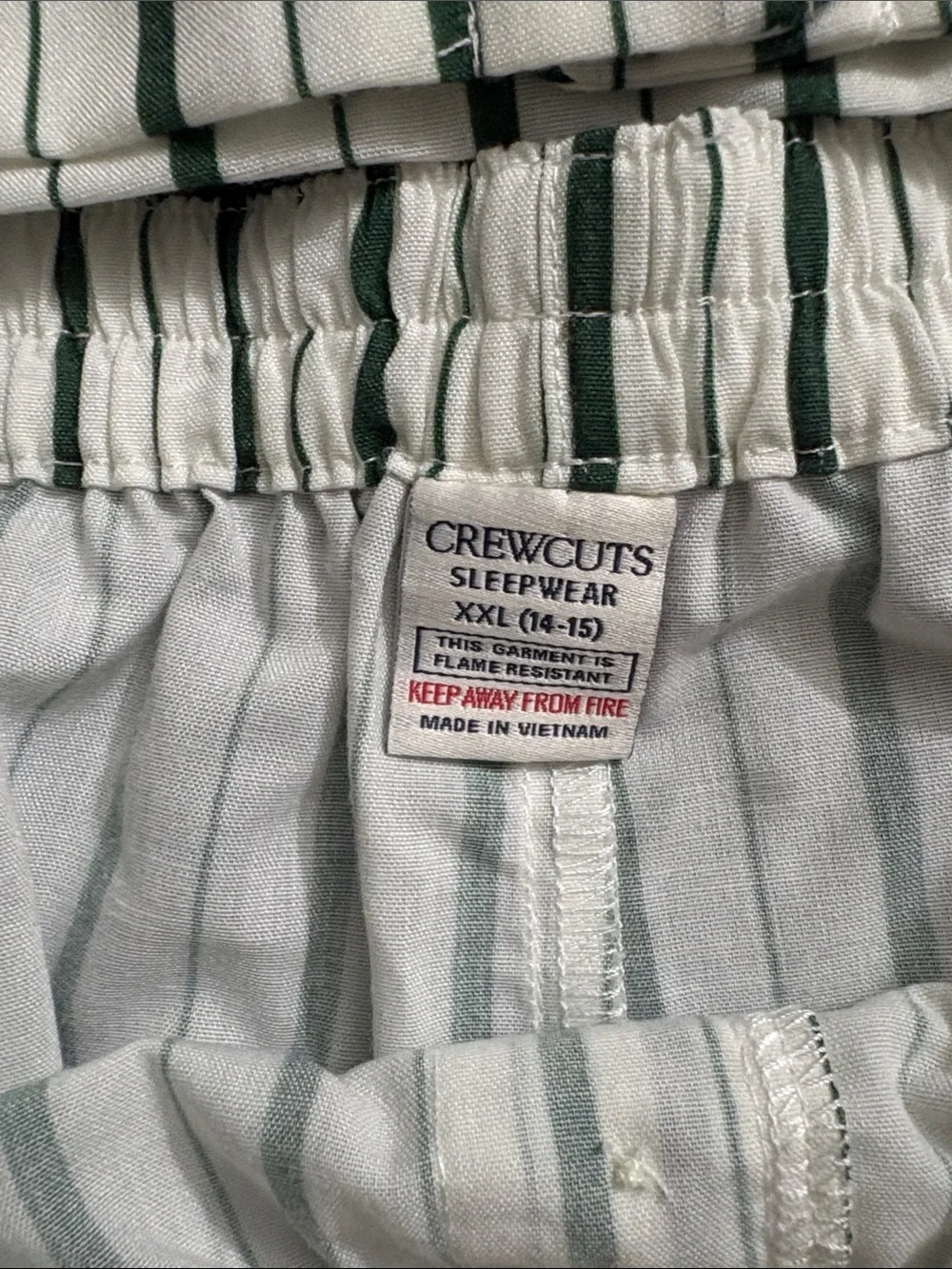 Crewcuts White and Green Striped Short-Sleeve Pajama Set